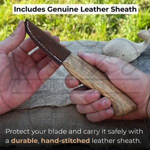 Couteau utilitaire MORTAL SAGA Sloyd en acier au carbone forgé à la main avec manche en bois, bord lisse, outil de randonnée et de bushcraft, 1 pièce, durable pour la sculpture sur bois - Product Image 5