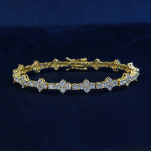 Pulsera de tenis de moissanita de plata 925 para mujer y hombre, corte brillante redondo, engaste geométrico de puntas, joyería de boda - Product Image 1