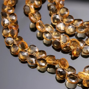 100% arrivée naturelle Citrine naturelle à facettes coeur forme perles doré Citrine brin Citrine perle pour la fabrication de bijoux - Product Image 2