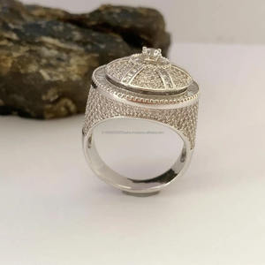 Anillo Antiestrés Giratorio con Incrustaciones de Moissanita y Diamantes, Plata de Ley 925, Joyería Hip Hop para Hombre, Regalos de Compromiso - Product Image 4