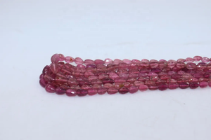 Perles de tourmaline rose foncé facettées de 5x7 mm, perçage droit, pierres précieuses naturelles, fil de 16 pouces, vente en gros pour les bijouteries indiennes - Product Image 3