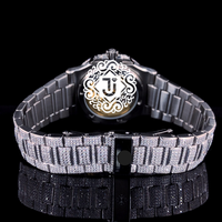 Montre unisexe haut de gamme en acier inoxydable, couleur or rose, sertie de diamants, mouvement mécanique ETA, résistance à l'eau 3 ATM