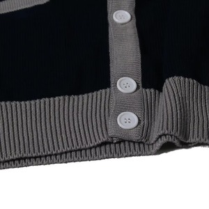 Custom Logo Men's <b>Thick</b> Double Breasted <b>Cardigan</b> Oversized Knitted Jacquard Embroidery Loose Fit Solid Pattern Sweater Winter - Product Image 3