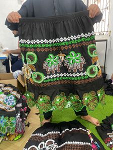 Women's Vintage Bohemian A-Line Pleated <b>Beaded</b> Anti-Wrinkle <b>Skirt</b> with Elastic Waist Soft 100% Polyester Mini <b>Skirt</b> Summer Wear - Product Image 2