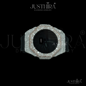 Reloj de Lujo Único Throns con Diamantes de Cuarzo y Correa de Goma Negra para Amantes del Color Negro, Acabado Premium para Regalo de Boda o Compromiso - Product Image 2