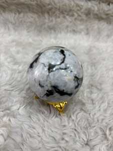 Natural rainbow moonstone <b>crystal</b> <b>sphere</b> with enchanting color flashes pearly sheen rounded polish and distinctive mineral - Product Image 2