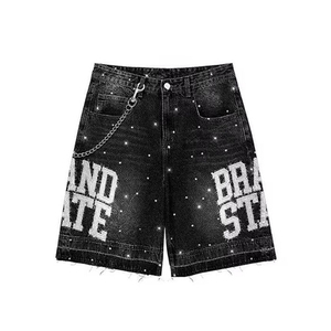 Ensemble T-shirt et short tricoté imprimé personnalisé pour homme, style urbain, été, 100 % coton, col rond, séchage rapide, sans couture - Product Image 5