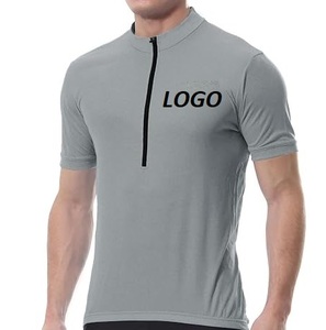 Lightweight MTB <b>Cycling</b> Jersey for Men Plain Blank Polyester Four-Way Stretch Breathable Short Sleeve OEM Customizable Logo - Product Image 1
