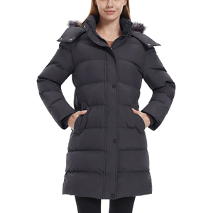 STITCH LAB Parka à capuche pour homme, couleur unie, longueur standard, en polyester, vêtement d'extérieur décontracté, coupe droite, fermeture éclair - Product Image 1
