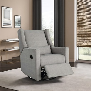 เก้าอี้โซฟาปรับเอนแบบหมุนได้ทันสมัย หุ้มด้วยผ้าและโครงไม้ - Product Image 6