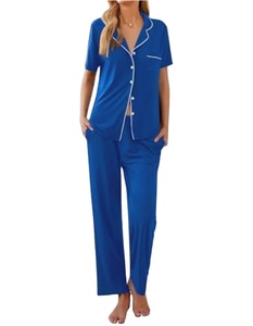 Chemise de nuit en satin tissé décontracté pour femmes XS-2XL tailles pyjama avec poches sans friction hydratant réduction des chutes de cheveux vêtements de nuit - Product Image 1