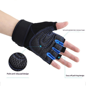 Half Finger Fitness Gloves Adjustable Wrist <b>Strap</b> Weight Lifting Gym Training Breathable Non Slip Grip Unisex exercise gloves - Product Image 3