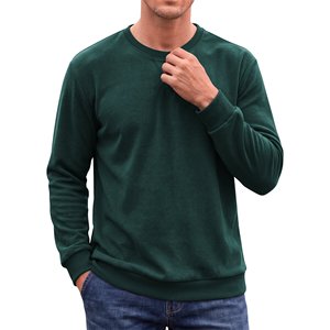 Thermal Waffle Men <b>Sweatshirt</b> <b>Fleece</b> <b>Lined</b> Warm Crewneck Cold Weather Performance Athletic Pullover Winter Outerwear - Product Image 5