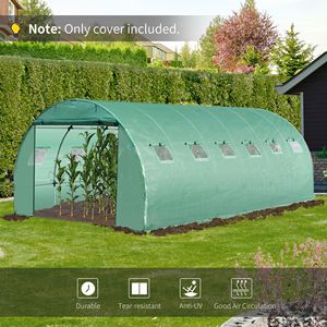 Telo di Ricambio in Plastica Impermeabile Resistente per Serra 6x3x2m (19.7FT X 9.8FT X 6.6FT) con 12 Finestre per Struttura a Cerchio Prefabbricata - Product Image 5