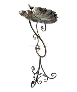 Decorative metal bird bath for outdoor <b>garden</b> use elegant basin durable stand <b>weather</b> resistant birds drinking <b>station</b> - Product Image 2
