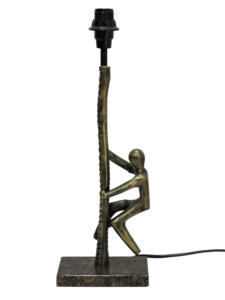 Base de Lámpara de Mesa de Bronce Antiguo con Figura de Hombre Escalando - Lámpara de Escritorio Moderna con Escultura Figurativa - Decoración Artística Industrial de Resina para Mesita de Noche - Product Image 6