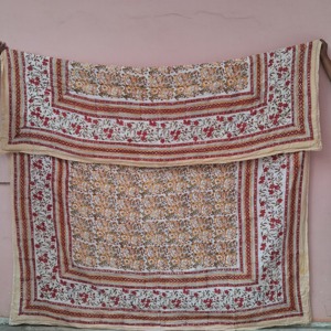 Hand Stitched Organic Eco-Friendly Indian Quilt Solid Pattern Luxury <b>Bed</b> Spread Home Decor Blanket <b>Throw</b> Reversible Cotton <b>Bed</b> - Product Image 4