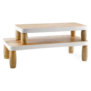 ชุดที่วางเทียนไม้สี่เหลี่ยมสำหรับตกแต่งบ้านไร่2ชิ้นอุปกรณ์จัดครัวตกแต่งด้วยไม้สำหรับตกแต่งบ้าน - Product Image 1