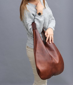 Handbag With Adjustable Strap Zipper Closure Leather <b>Bag</b> Hobo Classic Factory Oem Oversized Soft Large Capacity Leather Hobo <b>Bag</b> - Product Image 2