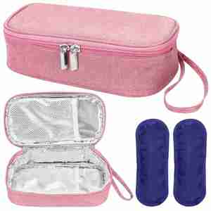 Portable Insulated Breast Milk Cooler Bag with Ice Pack Zipper Closure Insulin Cooler Case for Food Travel Storage - Product Image 5