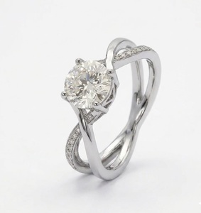แหวนหรู VBSR-99 พร้อมวงแหวนแต่งงานทองคำชมพู 14K เพชรทรงกลม 2.10 กะรัต 8 มม. VVS1 เพชรเลี้ยงในห้องปฏิบัติการ แหวนแต่งงานแบบเกลียว - Product Image 3