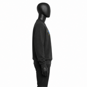 Sweat-shirt graphique noir en coton personnalisé unisexe, imprimé chauve-souris, col rond, streetwear, coupe oversize, polaire chaude pour l'hiver - Product Image 2
