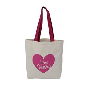 Bolsa de Mano de Lona de Algodón Suave Rosa con Asa de Tela, Bolsa de Compras Estilo Tote Natural Reciclable - Product Image 1