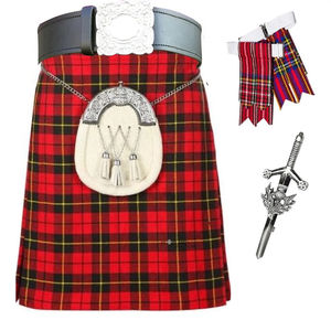 Ensemble de kilt écossais des Highlands de 5 yards, 13 OZ, motif Thistle, avec sporran, tenue écossaise pour homme, kilt vert utilitaire à motif tartan - Product Image 3