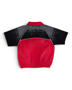 Custom Stitched Zip Lightweight Nylon Tracksuit Men Regular Fit Winter Windproof Rhinestone Windbreaker Short <b>Set</b> Two Piece - Product Image 3