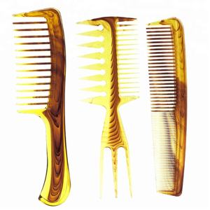 Peigne démêlant à dents larges couleur ambre pour cheveux afro, outil professionnel de coiffure - Product Image 4