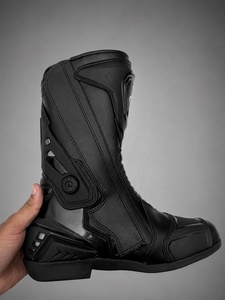 Botas de Motociclismo de Cuero Genuino Negras Impermeables hasta Media Pantorrilla, Botas de Turismo Deportivas para Adultos Antideslizantes para Todas las Estaciones - Product Image 6