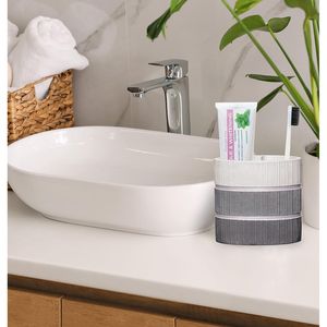 Ensemble de 4 accessoires de salle de bain modernes pour la maison, comprenant un distributeur de savon moderne, un gobelet, un porte-brosse à dents et un porte-savon liquide - Product Image 5