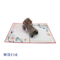 Carte de vœux pour voiture de mariage « Just Married » tendance, best-seller, personnalisée, style 3D pop-up fait main, artisanat en papier, Thanksgiving