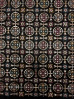 Base en velours noir tricoté brodé avec motif mandala circulaire à sequins pour veste femme, lehenga de mariée, abaya, kaftan