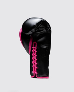 Five B Hot Selling Black & Pink Leather Boxing Gloves Lace-Up Wrist Closure Unisex Boxing Gear for Boxing Training and Sparring - Product Image 4