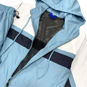 Men's Custom Color Block Tracksuit Hooded Windbreaker <b>Jacket</b> and Jogger Pants 2 Piece Set Sportswear Lightweight Jogging Suit - Product Image 5