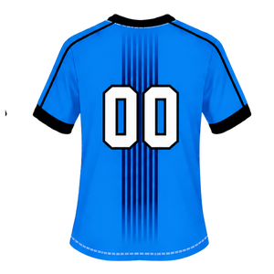 Conjunto de Rugby Azul Rey y Negro, Jersey de Manga Corta con Cuello Redondo y Pantalones Cortos a Juego, Transpirable, para Entrenamiento Deportivo en Equipo - Product Image 5
