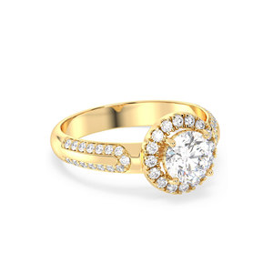 Bague en moissanite REYES VVS couleur D en argent sterling 925 plaqué or jaune 14 carats et rhodium, certifiée GRA, bijoux fins pour femmes - Product Image 3
