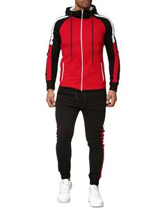 Survêtement d'hiver personnalisé à capuche pour hommes survêtement décontracté Patchwork 2 pièces ensemble de jogging costumes solides vêtements de sport de gymnastique 2025 - Product Image 5