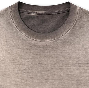 T-shirt décontracté uni pour femme à col rond, coupe classique, été, 100 % coton, écologique, respirant, séchage rapide, délavage acide - Product Image 4
