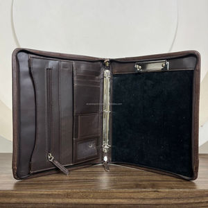 New Real Genuine Cowhide <b>Tooled</b> <b>Leather</b> Holder Certificate & Multi Functional Portfolio with Secure Zipper Closure & Ring Binder - Product Image 6