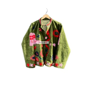 Multi Embroidery Jacket Hand <b>Stitch</b> Velvet Jacket Suzani Short Unisex Jacket <b>Coat</b> Winter Overcoat Women's Jacket <b>Coat</b> - Product Image 1