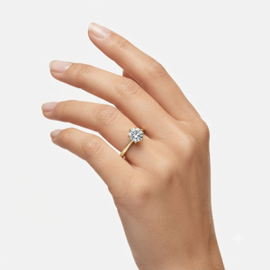 แหวนเพชรทรงบริลเลียนท์ทันสมัย SHRAMAN DIAMOND แหวนหมั้นเพชรทรงโซลิแทร์ชุบทอง 10K ประดับเพชรแบบหนามเตย สำหรับงานแต่งงาน - Product Image 2