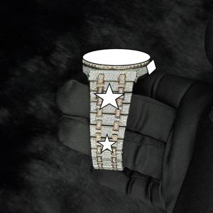 Nuevo Reloj de Lujo de Negocios, Cuadrado, Estilo Antiguo, de Acero Inoxidable, Completamente Engastado con Diamantes Cultivados en Laboratorio VVS, Mecánico Automático - Product Image 4