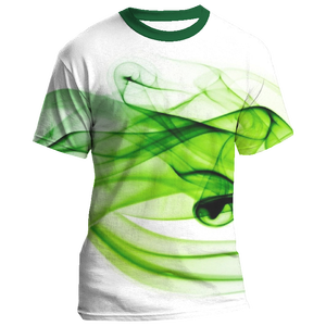T-shirts décontractés à manches courtes pour hommes avec imprimé abstrait vert effet fumée, personnalisables, 230gsm 280gsm 300gsm 320gsm, coupe oversize et grammage lourd - Product Image 6