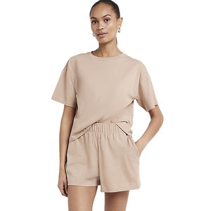 Conjunto Deportivo de Verano de 2 Piezas para Mujer, de Secado Rápido, Cintura Elástica, Camiseta Ligera, para Uso en la Calle - Product Image 1