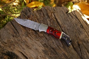 Cuchillo plegable con patrón de Damasco, hoja de acero inoxidable, mango de aluminio, cuchillo de bolsillo táctico para exteriores, camping, caza, herramienta EDC para bricolaje - Product Image 4