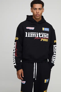 Chándal Deportivo para Hombre, Edición Limitada, con Capucha, Manga Larga, Estampado de Letras, Color Negro, Corte Holgado, para Otoño - Product Image 5