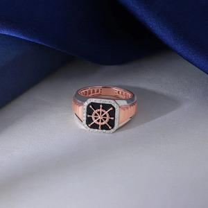 Black Color Stone Lab <b>Diamond</b> Gold Statement <b>Ring</b> Designer Jewellery - Product Image 4