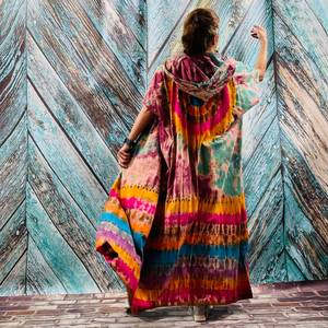 2025 nouveau Sexy Kimono Robe longue Kimono Robe été unisexe Kimono grandes femmes vacances vacances Look cravate teinture Kimono - Product Image 6